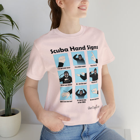 Scuba Hand Signs Fitted T-shirt